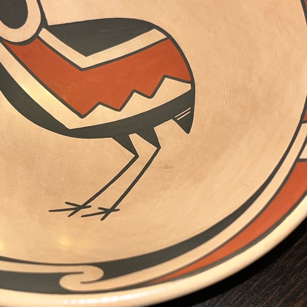 Mata Ortiz signed José Andres Villalba Mexico Southwestern Native Pottery Plate - Picture 4 of 12